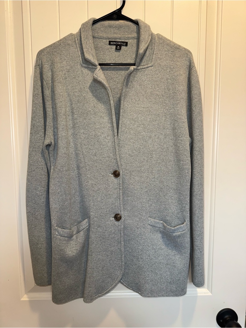 J. Crew Light Gray Knit Two-Button sweater Blazer